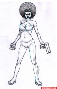 Misty-Knight-pencil art by John Garrett